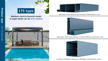 Load image into Gallery viewer, Aluminum Louvered Pergola Shade with Gutter-Night light effect /sqm
