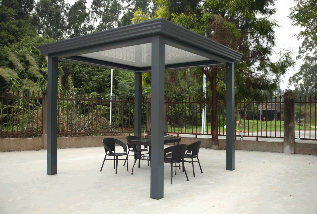 Aluminum Louvered Pergola Shade with Gutter- European style /sqm