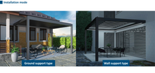 Load image into Gallery viewer, Aluminum Louvered Pergola Shade with Gutter-Night light effect /sqm
