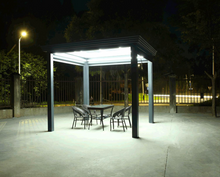 Load image into Gallery viewer, Aluminum Louvered Pergola Shade with Gutter-Night light effect /sqm
