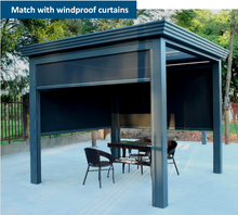 Load image into Gallery viewer, Aluminum Louvered Pergola Shade with Gutter-Match with windproof curtains /sqm
